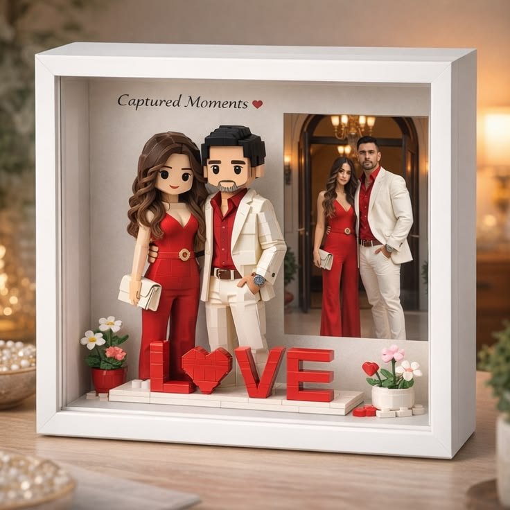 personalized couple photo gift custom 3d frame